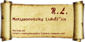 Matyasovszky Lukács névjegykártya